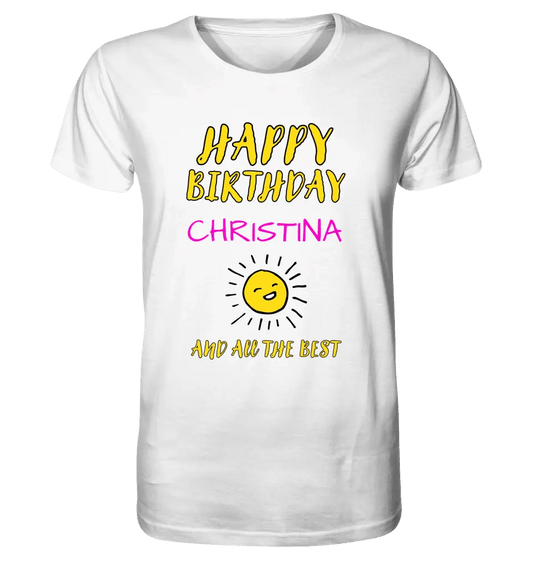 Zum Geburtstag (personalisierbar) - Unisex Premium T - Shirt XS - 5XL aus Bio - Baumwolle für Damen & Herren - HalloGeschenk.de #geschenkideen# #personalisiert# #geschenk#