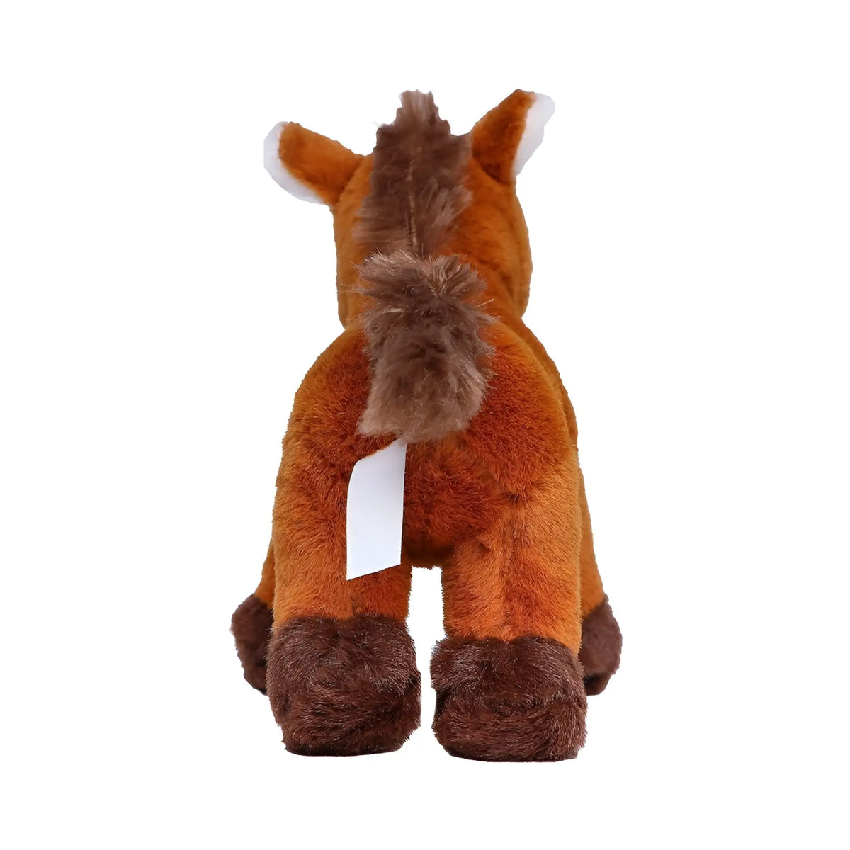 Kleines zwergpony luna kuschelplüschtier braunes stoffpferd mit flauschiger mähne und weißen ohren 15cm hoch