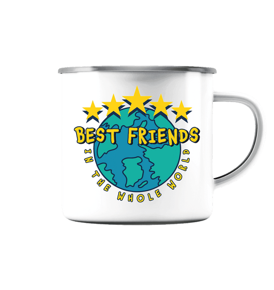 BEST FRIENDS - Emaille Tasse (Silber) - HalloGeschenk.de