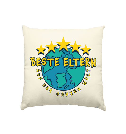 BESTE ELTERN - Kissen natur 40x40cm - HalloGeschenk.de