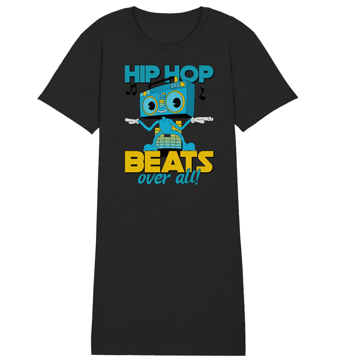 Hip Hop Beats over all! Motivprodukt - Ladies Organic Shirt Dress - HalloGeschenk.de