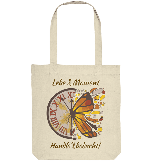 Lebe den Moment - Schmetterling - Weisheit - Organic Tote-Bag - HalloGeschenk.de #geschenkideen #geschenkidee #personalisiert #personalisierte #geschenk #geschenke